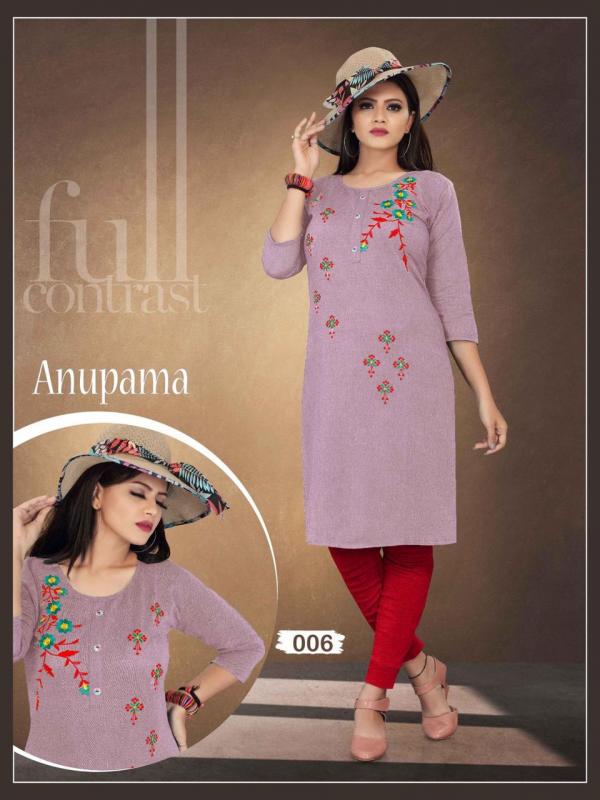 Aagya Anupama Fancy Cotton Embroidery Silk Kurti